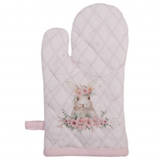Húsvéti nyuszis edényfogó kesztyű gyerek méret - Floral Easter Bunny