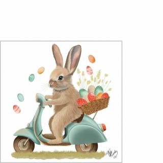 Húsvéti szalvéta 25x25cm, 20db-os Bunny Dash