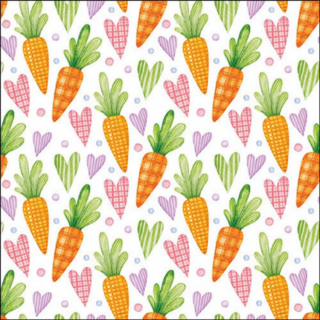 Húsvéti szalvéta 33x33cm, 20db-os Carrots and Hearts