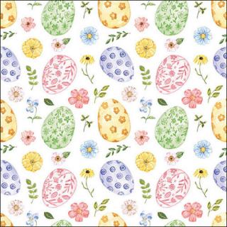 Húsvéti szalvéta 33x33cm, 20db-os Easter Eggs and flowers
