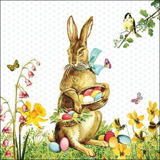 Húsvéti szalvéta 33x33cm, 20db-os Vintage Easter Bunny