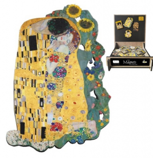 Hűtőmágnes - Klimt: The Kiss mit Sonnenblumen