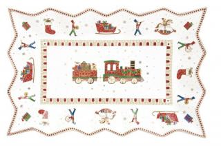 Karácsonyi porcelán tálca - 35x23cm - Polar Express