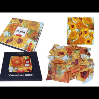 Kendő 90x90 cm - Van Gogh: Napraforgók