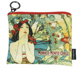 Mini pénztárca textil, 12x1,5x10cm, Mucha: Monte Carlo