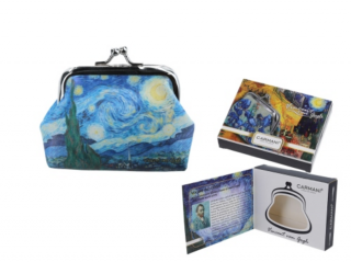 Műbőr pénztárca 9x7,5x2cm, Van Gogh: Csillagos Éj