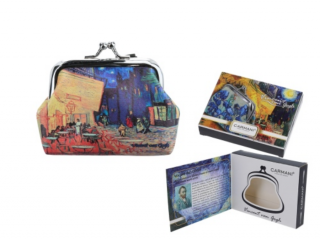Műbőr pénztárca 9x7,5x2cm, Van Gogh: Kávéház Éjjel