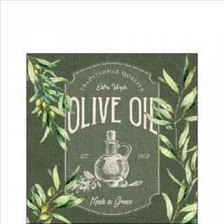 Olive oil papírszalvéta 25x25cm, 20db-os