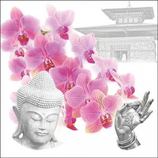 Orchids of Buddha papírszalvéta 33x33cm, 20db-os