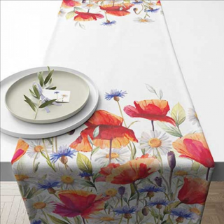 Poppies and cornflowers asztali futó - 40x150cm