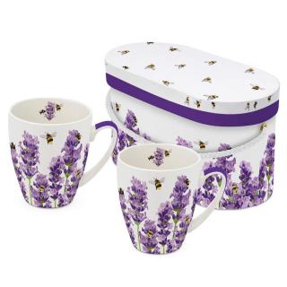 Porcelán bögre - 350ml - Bees  Lavender