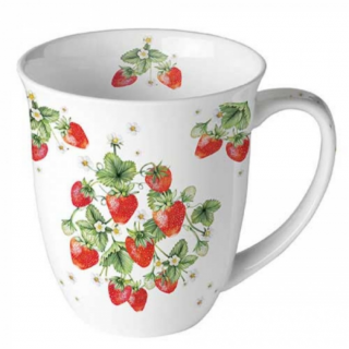 Porcelán bögre - 400ml - Bunch of strawberries