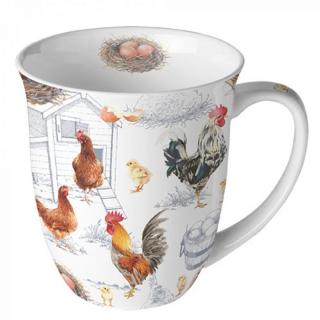 Porcelán bögre - 400ml - Chicken Farm