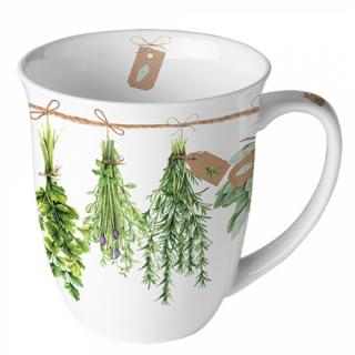 Porcelán bögre - 400ml - Fresh Herbs
