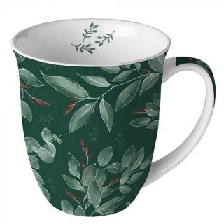 Porcelán bögre - 400ml - Leaves and berries