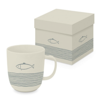 Porcelán bögre- 400ml - Pure Fish off white