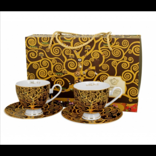 Porcelán csésze szett - 220ml - Klimt: Életfa