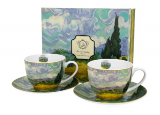 Porcelán csésze szett - 280ml - Van Gogh: Búzaföld Ciprusokkal