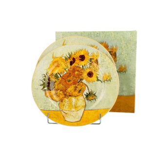 Porcelán desszertes tányér szett - 19cm - Van Gogh: Napraforgók