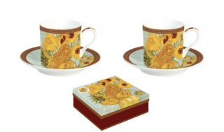Porcelán eszpresszós csésze - 75 ml - Van Gogh: Napraforgók