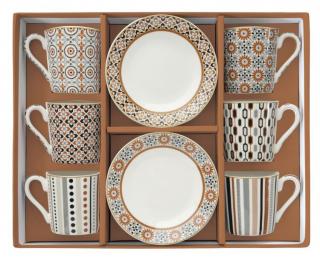 Porcelán kávéscsésze szett - 100ml - Coffee Mania, Geoethnic