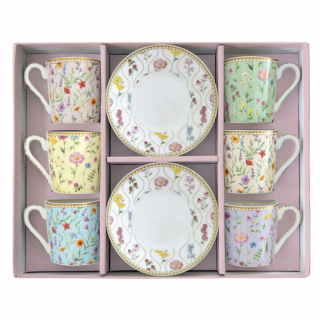 Porcelán kávéscsésze szett - 100ml - Meadow Flowers, Coffee Mania