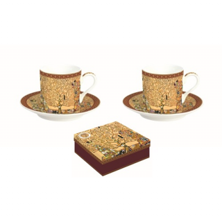 Porcelán kávéscsésze szett - 75 ml - Klimt: Életfa / A csók / Beteljesülés