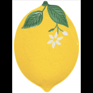 Sárga citrom porcelán kínálótál - 30x22cm - Fleurs et Citrons