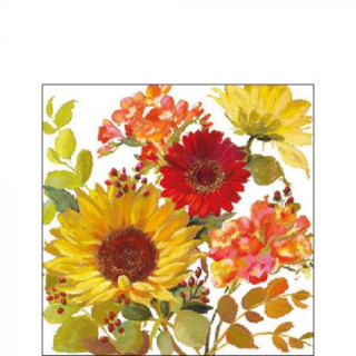 Sunny Flowers Cream papírszalvéta 25x25cm