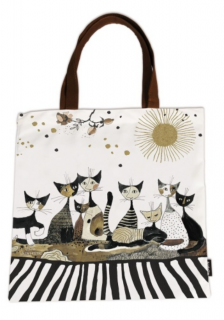 Textil bevásárló táska - Rosina Wachtmeister: Cats Sepia