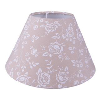 Textil lámpabúra bézs-fehér virágos - 26x17cm