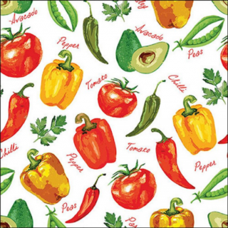 Vegetables and herbs papírszalvéta 33x33cm, 20db-os