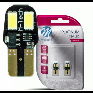 M-TECH Platinum W5W T10 fehér színű izzó helyettesítő LED CANBUS SMD 6000K (1 pár) LB806W