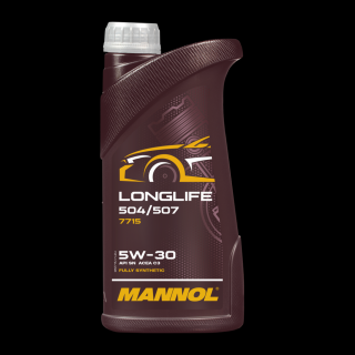 MANNOL Longlife 504/507 5W-30 (VW, Audi, Seat, Skoda) szintetikus motorolaj, 1 literes 7715