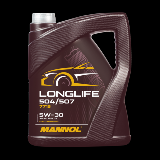 MANNOL Longlife 504/507 5W-30 (VW, Audi, Seat, Skoda) szintetikus motorolaj, 5 literes 7715