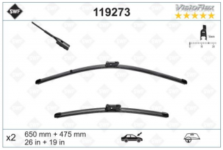 Tesla Model 3 (5YJ3 alváz) 2019.01-től első ablaktörlő lapát készlet SWF 119273