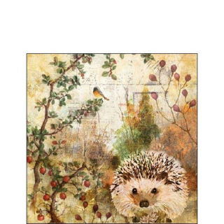 AMB.12514450 Autumn Hedgehog papírszalvéta 25x25cm,20db-os