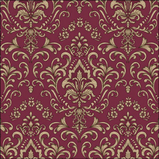Baroque ornament bordeaux papírszalvéta 33x33cm, 20db-os