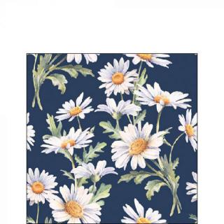 Beautiful daisies blue papírszalvéta 25x25cm, 20db-os
