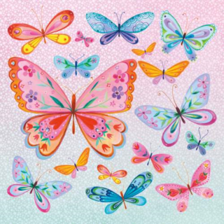 Butterflies Allover papírszalvéta 33x33cm, 20db-os