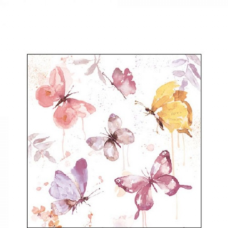 Butterfly Collection rose papírszalvéta 25x25cm, 20db-os