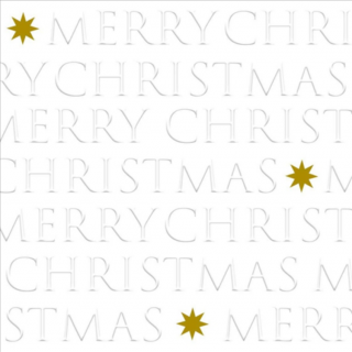 Christmas letters pearl dombornyomott papírszalvéta 33x33cm, 20db-os