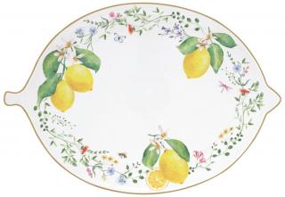 Citrom formájú porcelán tálca - 30x21,5cm - Fleurs et Citrons