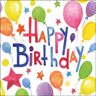 Colourful birthday papírszalvéta 33x33cm, 20db-os