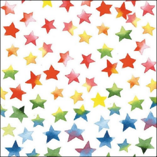 Colourful Stars mix papírszalvéta 33x33cm, 20db-os