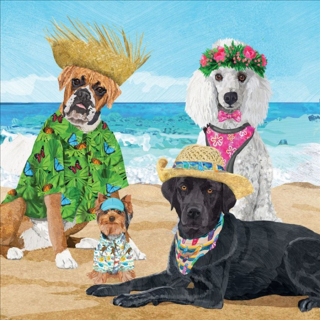 Dogs Beach Party papírszalvéta 33x33cm, 20db-os