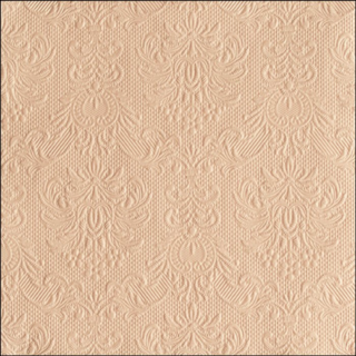 Elegance beige dombornyomott papírszalvéta 33x33cm, 15db-os