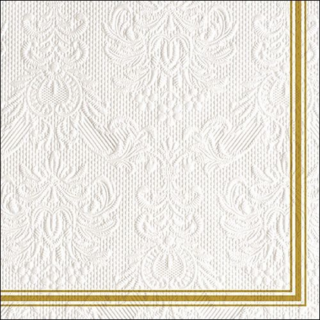 Elegance Lea White/Gold dombornyomott papírszalvéta 33x33cm, 15db-os