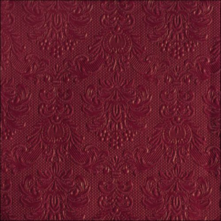 Elegance ruby red dombornyomott papírszalvéta 33x33cm, 15db-os