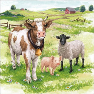 Farm animals papírszalvéta 33x33cm, 20db-os